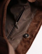 Tasche - Wildlederimitat - dunkelbraun