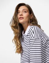 Poloshirt - Streifen - wei&szlig;