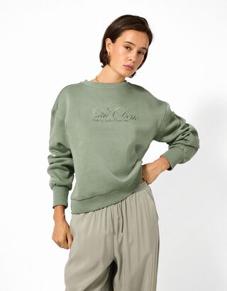 Sweatshirt - Ballon&auml;rmel - Khaki