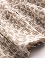 Kleid - Allover-Print - beige