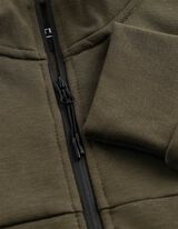 Strickjacke - Stehkragen - Khaki