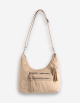 Tasche - Wildlederimitat - beige