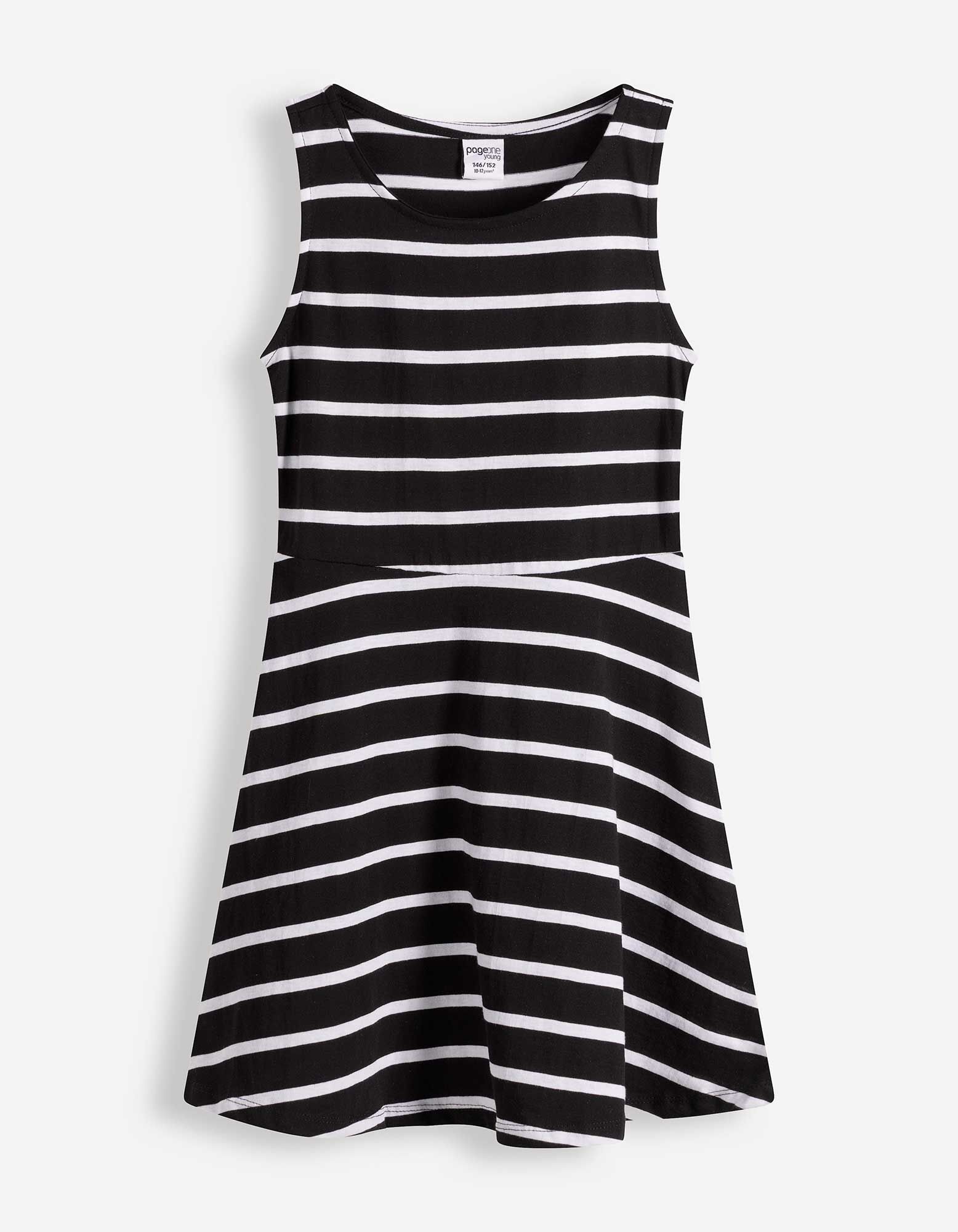 Kleid - Streifen - Schwarz