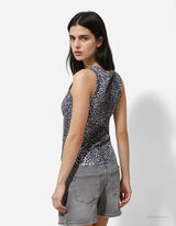 Ujjatlan felső - P&aacute;rducmint&aacute;s - vilagos szurke