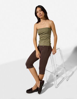 Leggings - Zierkn&ouml;pfe - Dunkelbraun