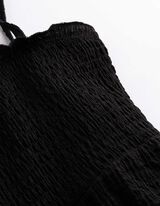 Top - Crinkle-Optik - Schwarz