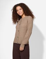 Cardigan - Structură cu nervuri - Bej