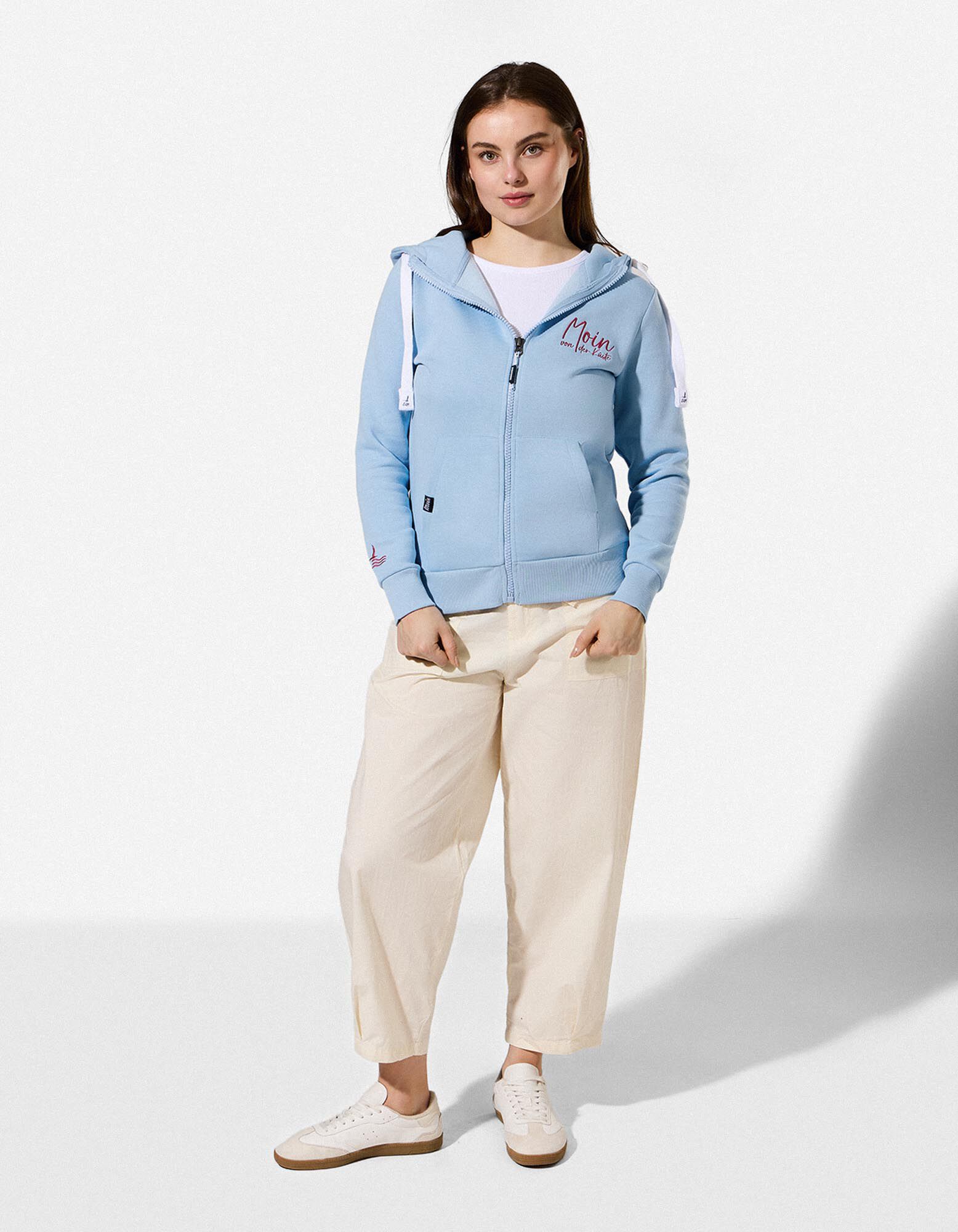 Veste molletonn&eacute;e - Broderie - Bleu