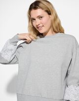 Pulover - Mâneci balon - Gri deschis