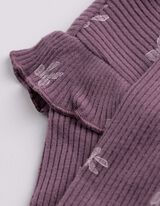 Tričko s dlouhým rukávem - Potisk po celé ploše - tm. lila