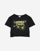 Cropped Shirt - Cut-Outs - schwarz