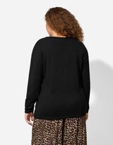 Džemper - V-izrez - crno