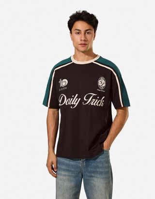 T-Shirt - Frontprint - Schwarz