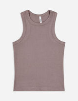 Top a canotta - Lurex - beige