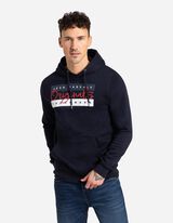 Hoodie - Vooropdruk - donkerblauw