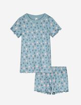Set pijama alcătuit din bluză și pantaloni scurți - Imprimeu allover - Bronz
