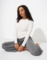 Pyjamahose - Strukturiertes Material - dunkelgrau