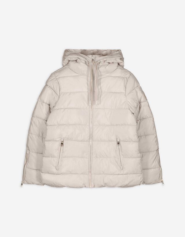 Steppjacke - Tunnelzug am Saum - beige