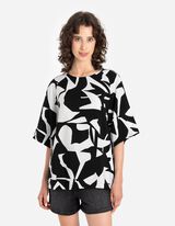 Bluză cu m&acirc;necă scurtă - Relax Fit - Negru