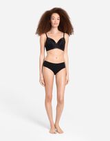 Merevítő nélküli melltartó - Push-up hatás - fekete