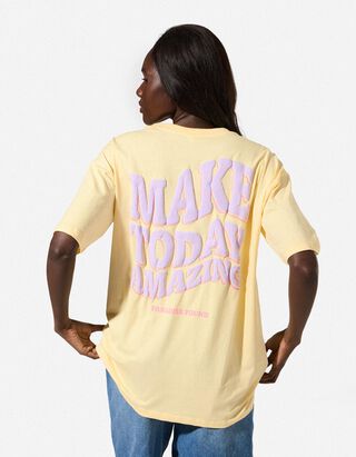 T-Shirt - R&uuml;ckenprint - Hellgelb