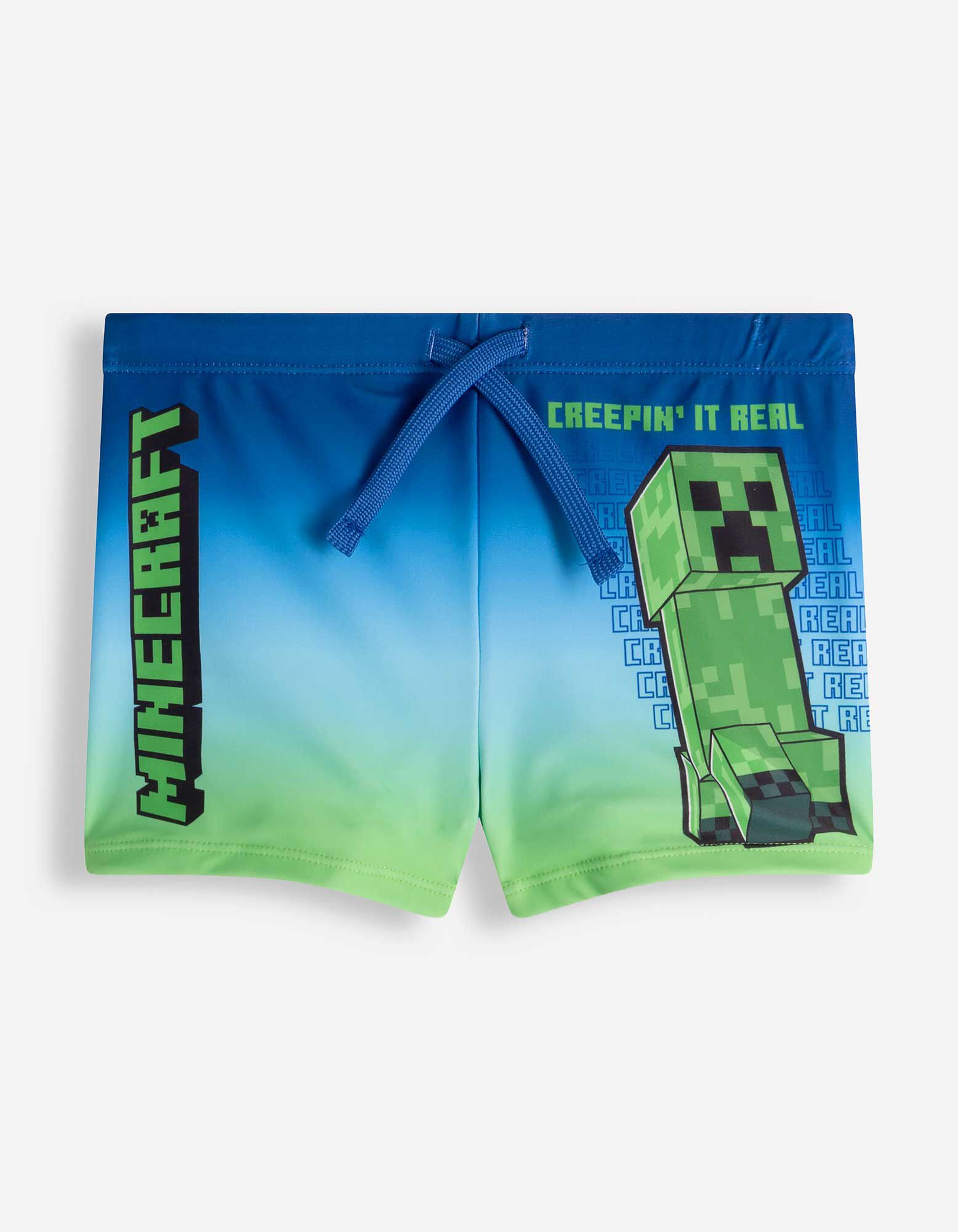 Short de bain - Minecraft - Bleu fonc&eacute;