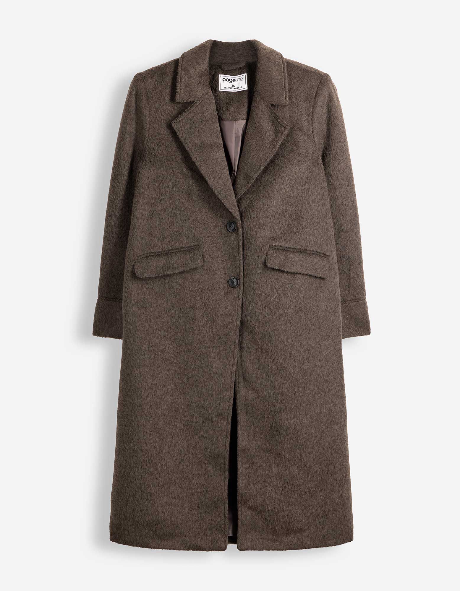 Mantel - Wol look - bruin