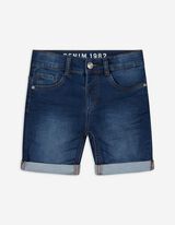 Jeansshorts - Regulierbarer Saum - dunkelblau