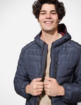 pikowana kurtka - material hydrofobowy - ciemny niebieski