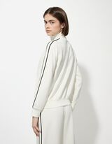 Felpa aperta - Strisce laterali - bianco