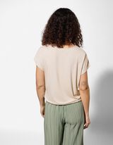 T-Shirt - Knotendetail - Beige