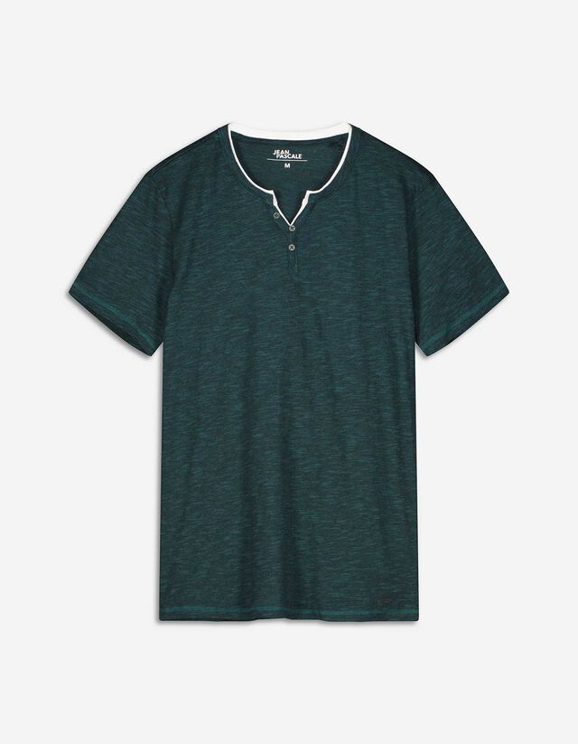 T-shirt - Dubbellaagse look - donkergroen