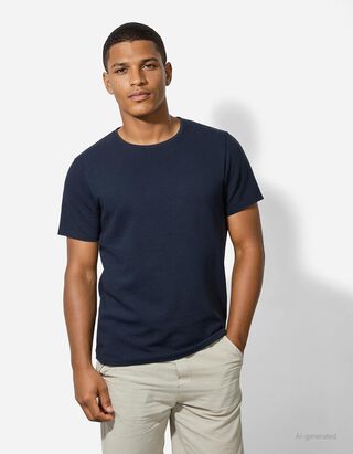 T-Shirt - einfarbig - dunkelblau