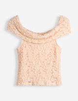 T-shirt - Dentelle - rose