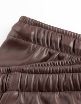 Kalhoty - Imitace kůže - tmave cervená