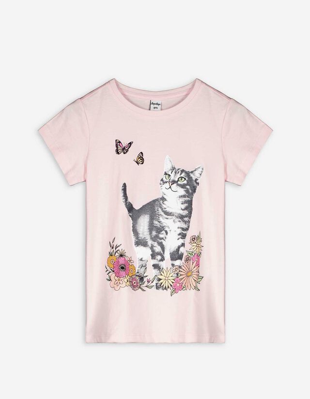 T-shirt - Glitterprint - roze