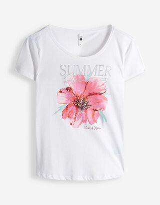 T-Shirt - Glitzerprint - wei&szlig;