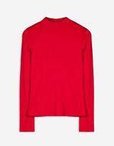 Maglia a manica lunga - Collo a mosca - rosso