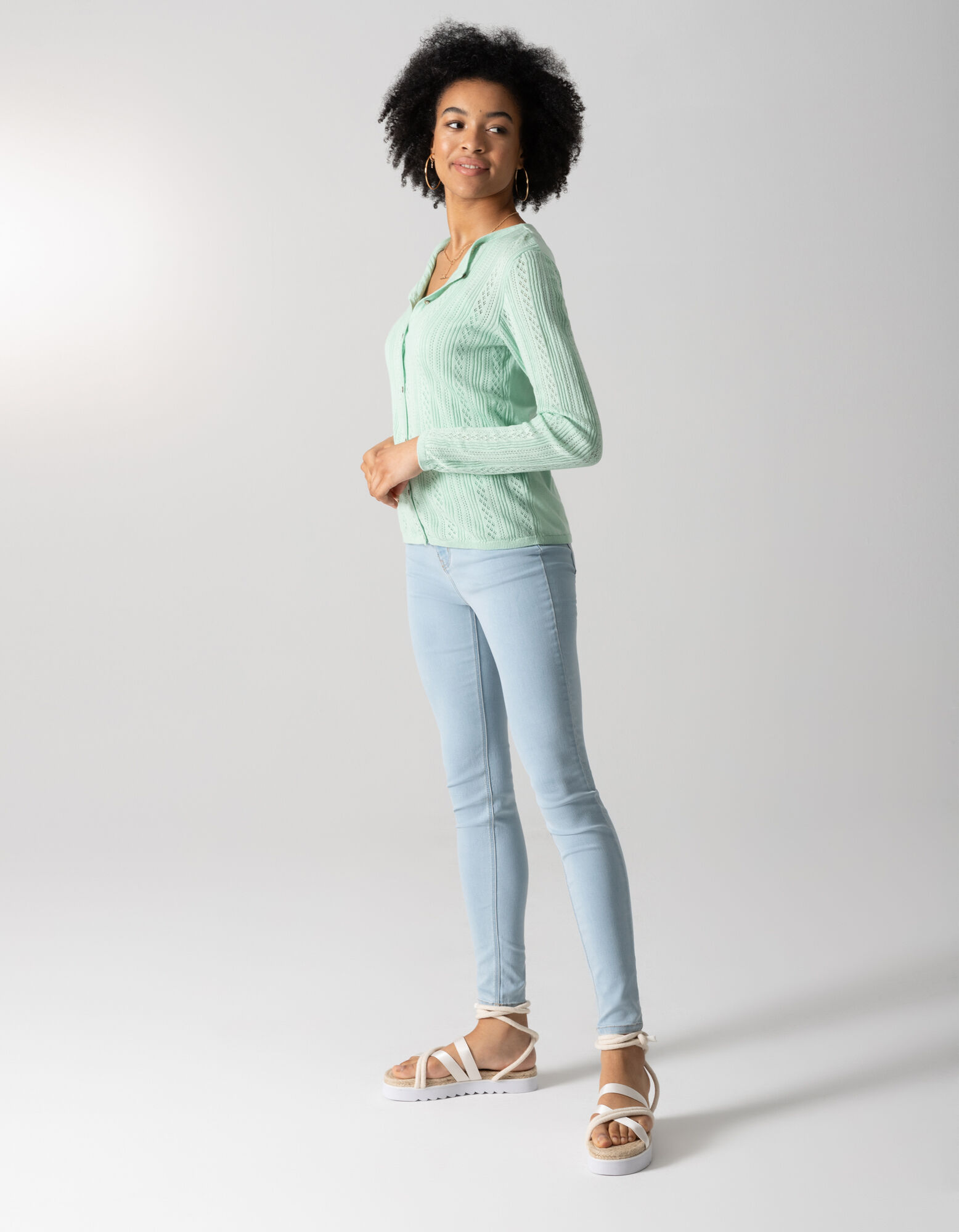 Cardigan - Coupe Slim Fit - Vert clair