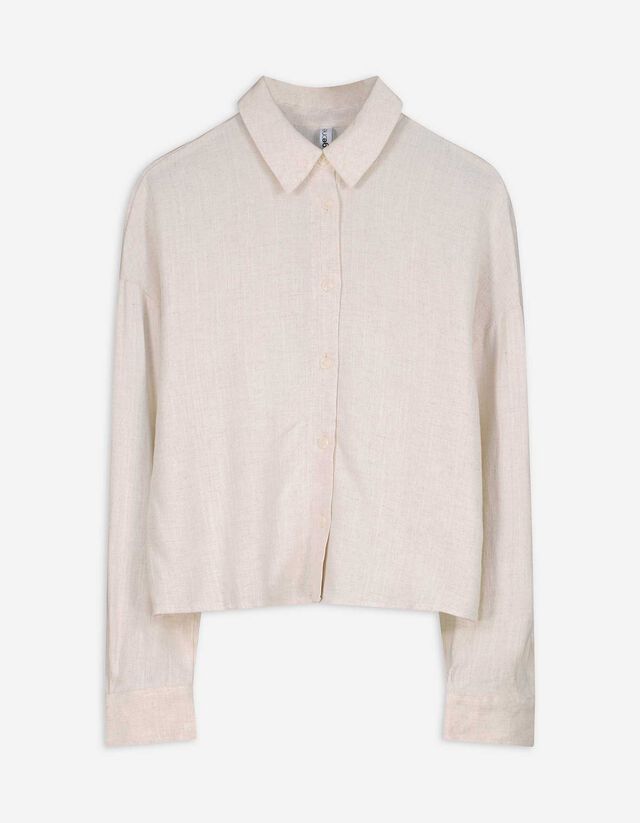 Blouse - Lin mélangé - Beige