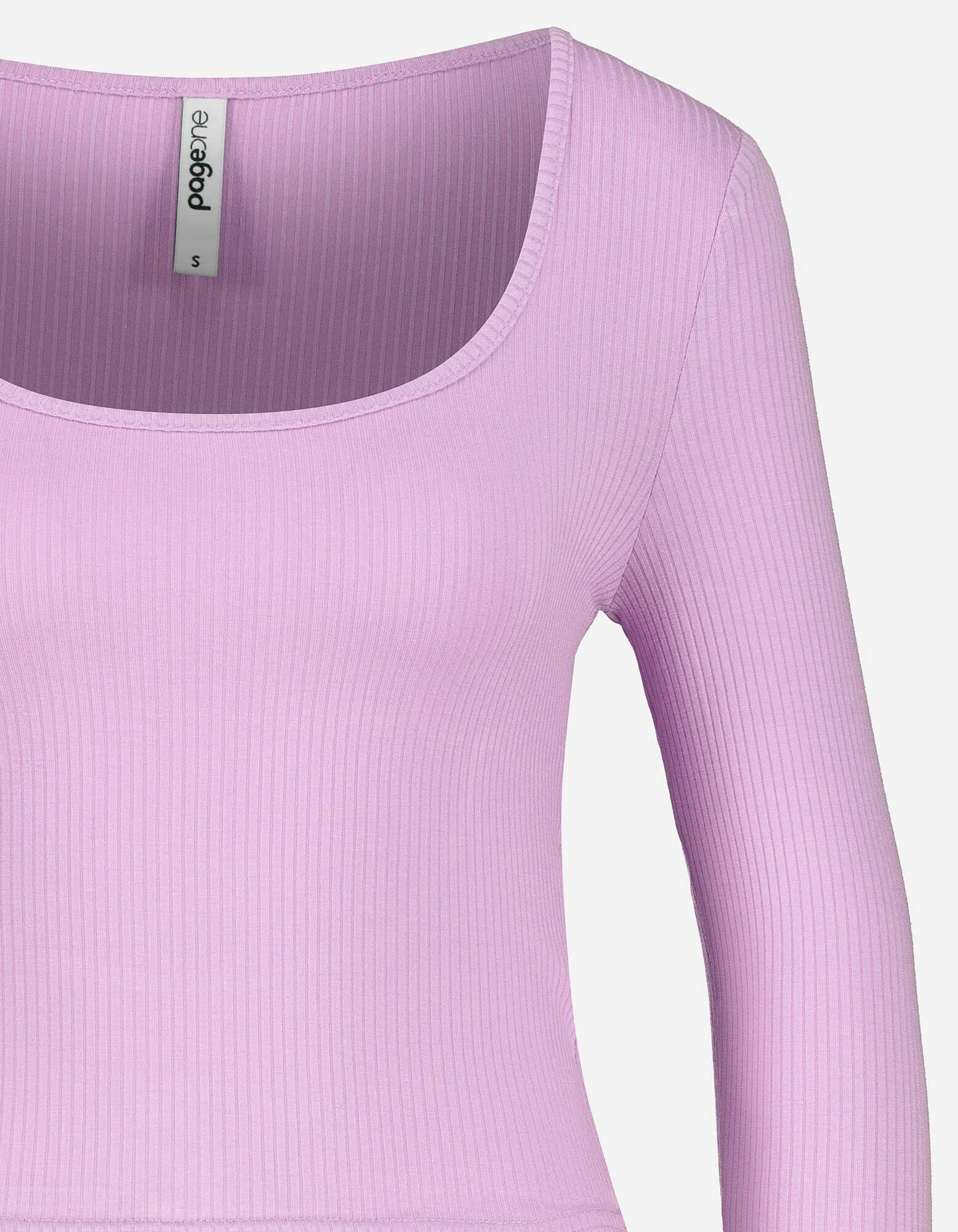 T-shirt &agrave; manches longues - Viscose m&eacute;lang&eacute;e - Lilas