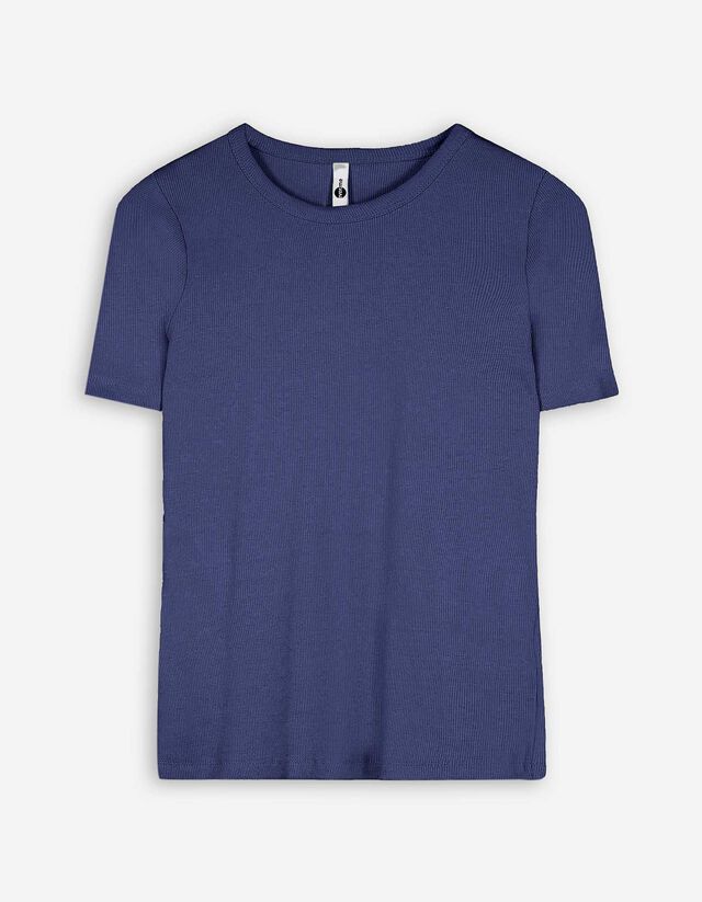 T-Shirt - einfarbig - blau