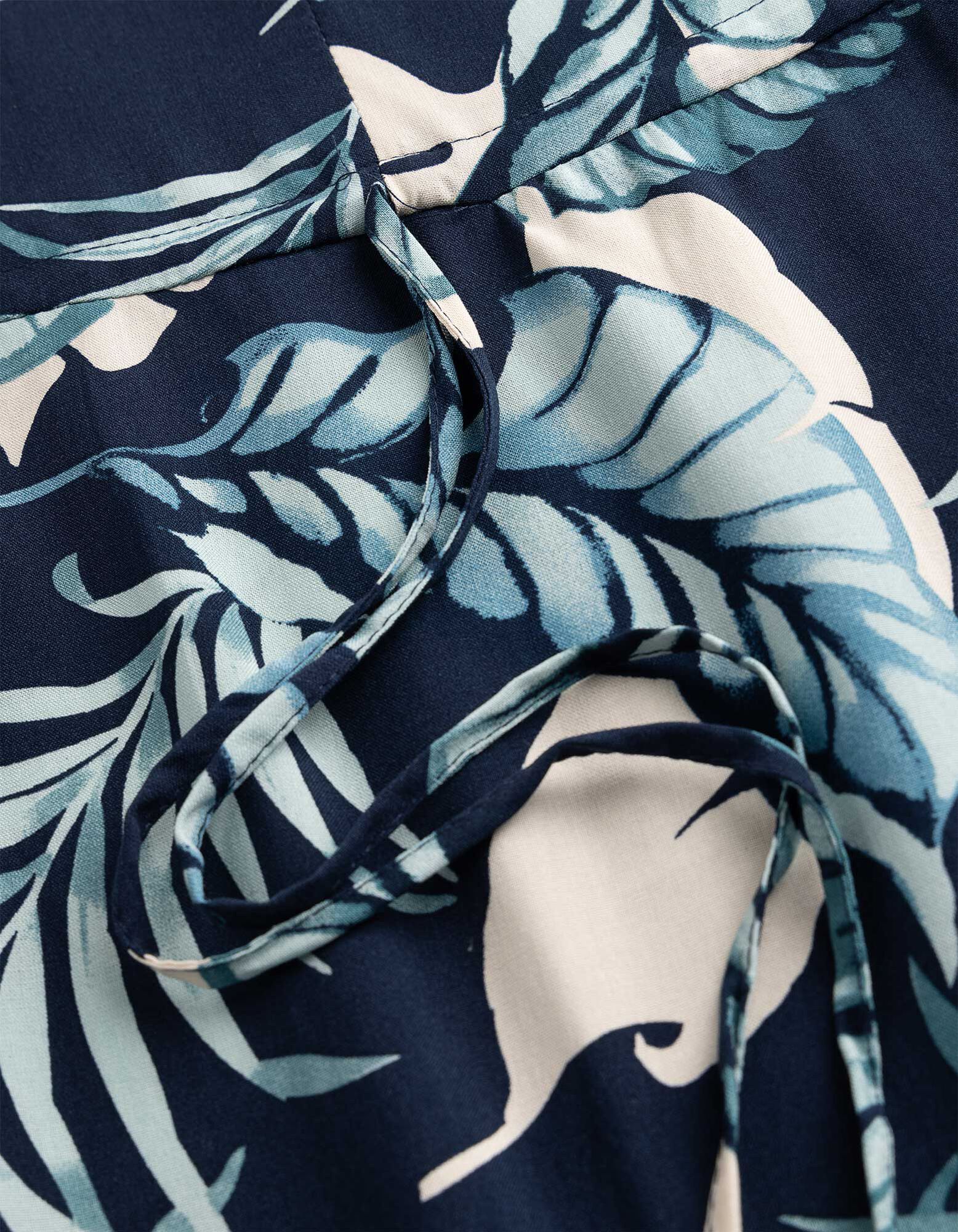 Maxikleid - Allover-Print - dunkelblau