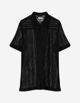 Cămașă - Tricot perforat - Negru
