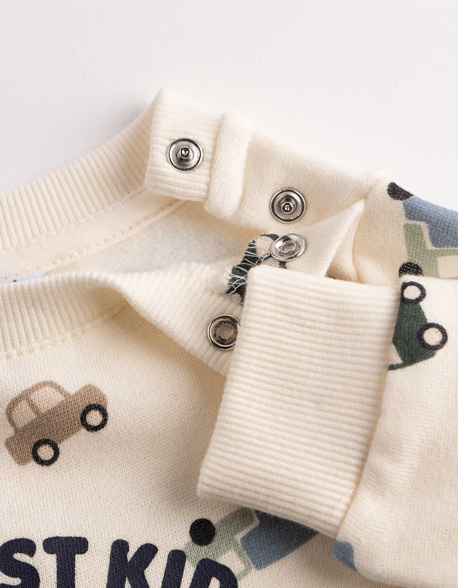 Set di felpa e pantaloni - Cotone - Bianco sporco