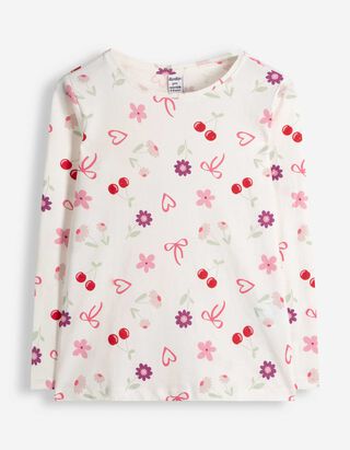 T-shirt long - Imprim&eacute; all-over - Blanc cass&eacute;