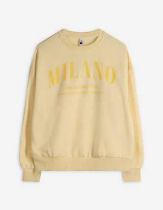 Sweatshirt - Tekst - lichtgeel