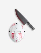 Set van masker en mes - Halloween - wit