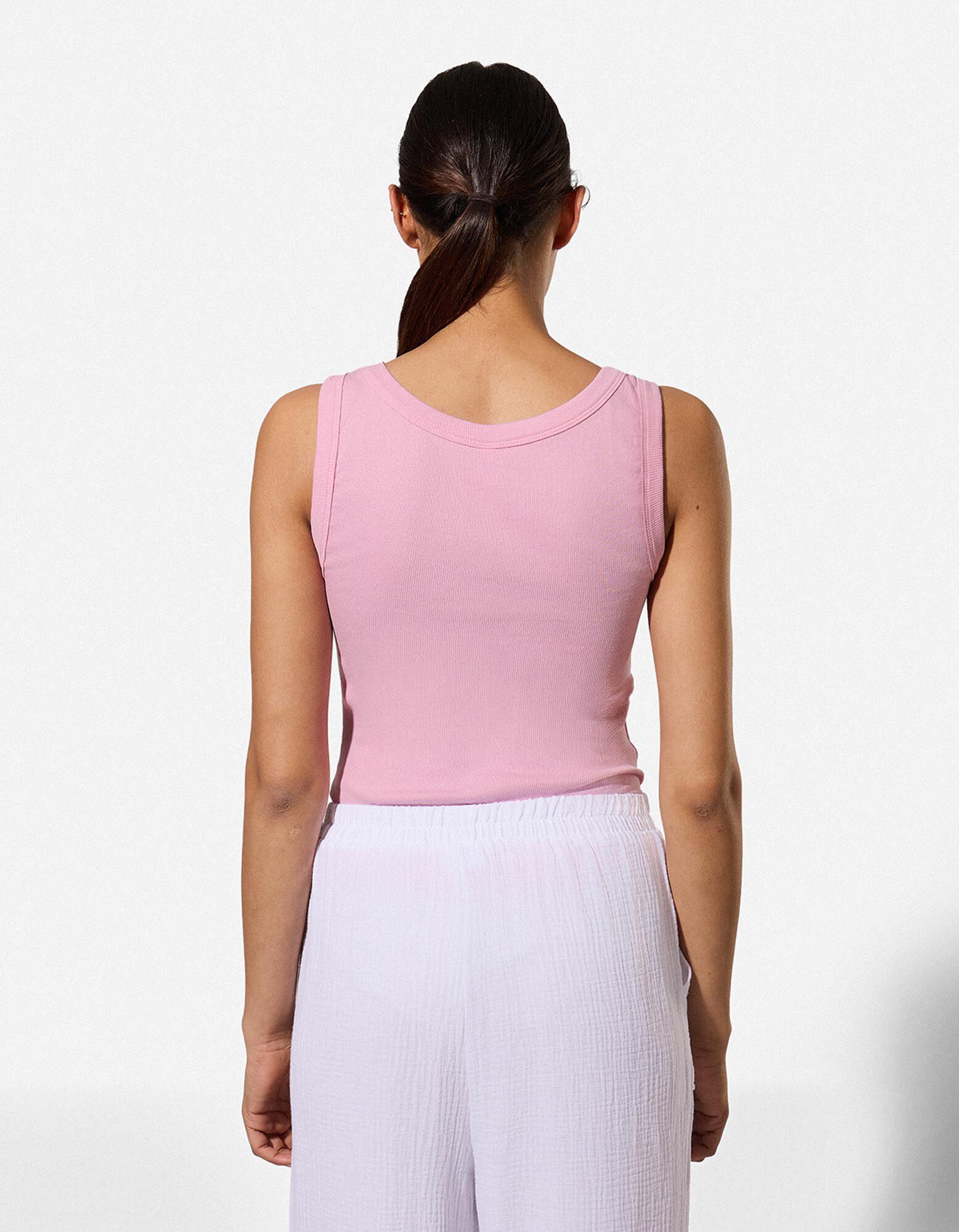 Top - Rippenstruktur - Rosa
