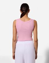 Top - Rippenstruktur - Rosa